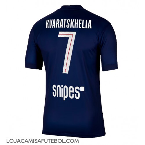 Camisa de Futebol Paris Saint-Germain Khvicha Kvaratskhelia #7 Equipamento Principal 2025-26 Manga Curta Camisa de Futebol Paris Saint-Germain Khvicha Kvaratskhelia #7 Equipamento Principal 2025-26 Manga Curta